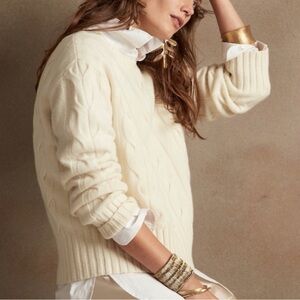 Banana Republic ITALIAN MERINO CABLE-KNIT SWEATER Size S